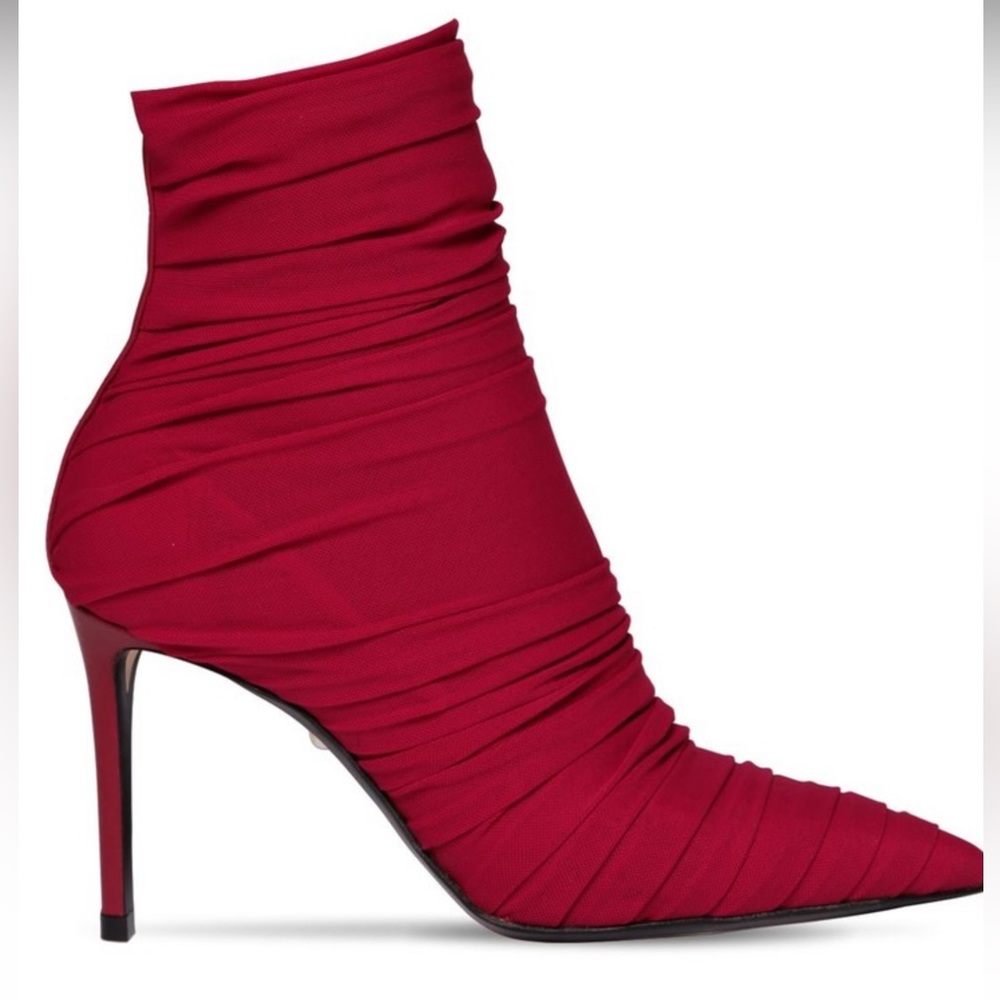 LAST CALL! ALEVI $900 GAIA MESH ANKLE BOOTS BORDEAUX ITALY 38